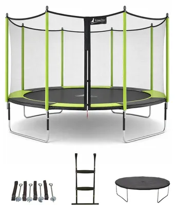 Produktbild von KANGUI - Trampolin Ø 430cm + Netz + Leiter + Abdeckung + Verankerungsset - JUMPI 430