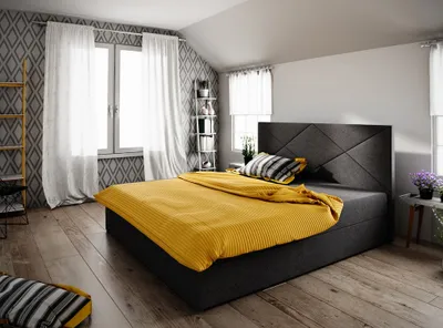Obrázek produktu pro Manželská postel s úložným prostorem STIG 4 - 200x200, černá