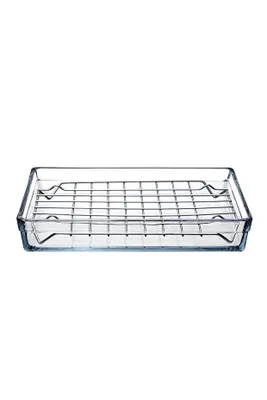 Produktbild von Pasabahce 59334 Borcam Rechteckige Schale mit Metal Grillrost