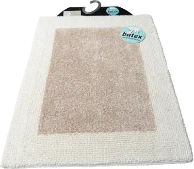 Produktbild von Batex WC Vorleger Toilettenvorleger Badematte Bad Teppich 65x55cm Duo-Flor Natur Rand Hell