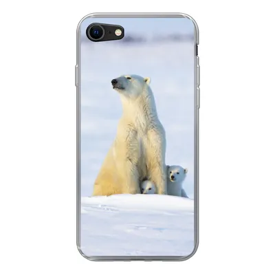 Produktbild von MuchoWow® Handyhülle Schutzhülle Hülle für iPhone 8 Eisbär - Schnee - Jungtiere Silikon Softcase Handy Hülle - Schutzhaube