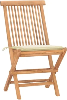 Produktbild von vidaXL 3-tlg. Garten-Essgruppe mit Kissen Klappbar Massivholz Teak