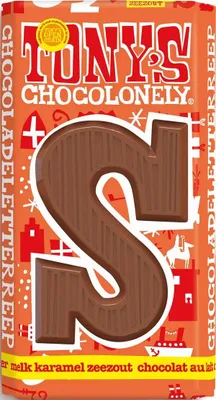 Image de Chocolat Tony's Chocolonely au lait, caramel et sel | 15 pièces