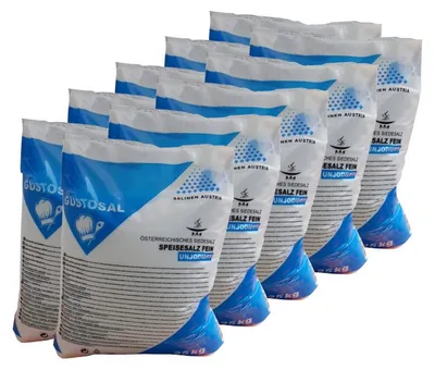 Produktbild von Salina GUSTOSAL Siede Speisesalz fein 10x25kg Kochsalz Siedesalz Salz unjodiert kochen