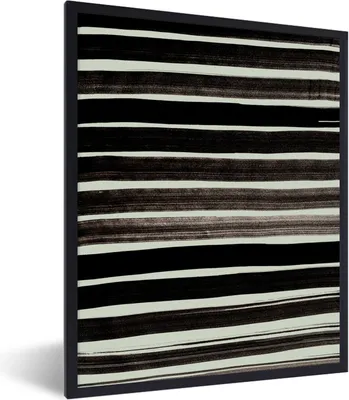 Produktbild von MuchoWow® Gerahmtes Poster Linien - Dunkel - Grün - Abstrakt 60x80 cm - Poster mit Schwarzem Bilderrahmen Wandposter Rahmen Foto Bilder - Premium - Wanddeko Wohnzimmer