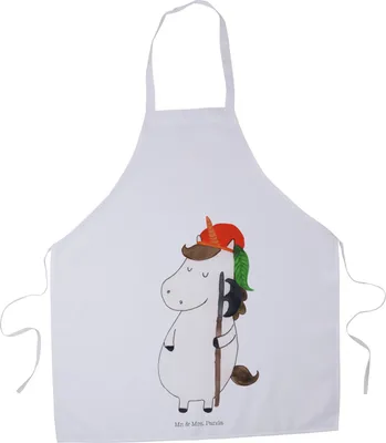 Produktbild von Mr. & Mrs. Panda Schürze Einhorn Junge - Weiß - Geschenk, Mittelalter, Latzschürze, Kochschürze, Unicorn, Küchenzubehör, Bube, Einhörner, Grillschürze, Küchenschürze