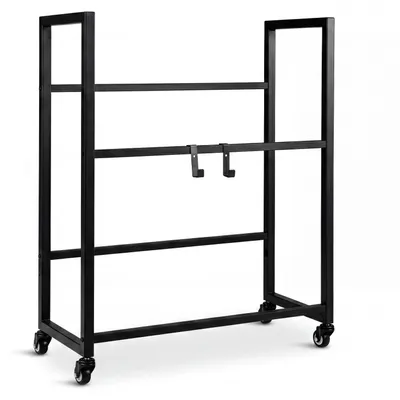 Produktbild von COSTWAY Getränkekistenregal für 4 Kisten, klassisches Regal mit Rollen, 2 Haken & Ablage, Kistenregal verstellbar, Flaschenregal aus Stahl, Schwarz