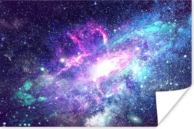 Produktbild von MuchoWow® Poster Weltraum - Blau - Sterne 90x60 cm - Schlafzimmer