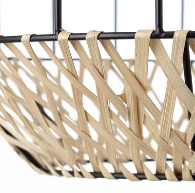 Produktbild von BRILLIANT Templo Pendelleuchte 37cm schwarz/natur Innenleuchten,Pendelleuchten | 1x A60, E27, 40W, geeignet für Normallampen (nicht enthalten) | In der Höhe einstellbar / Kabel kürzbar