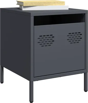 Image de vidaXL Tables de nuit 2 pcs. Anthracite 35x39x43,5 cm Acier
