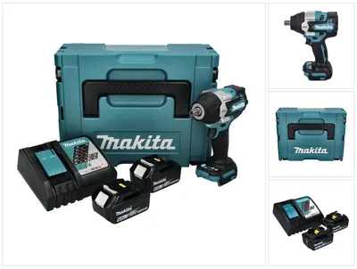 Immagine prodotto di Avvitatore a impulsi a batteria Makita DTW 701 RGJ 18 V 700 Nm 1/2" XPT Brushless + 2 batterie ricaricabili 6,0 Ah + caricabatterie + Makpac