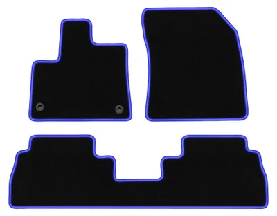 Image de Tapis de sol en moquette pour Citroen Berlingo III 2018- (ludospace) – jeu 4 pièces, noir/bleu, sur mesure – Wielganizator CARLUX