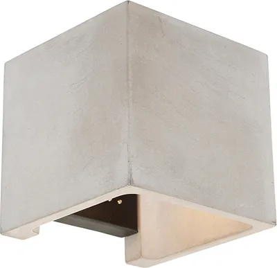 Produktbild von QAZQA - Landhaus I Vintage Ländliche quadratische Wandleuchte aus Beton - Alban I Wohnzimmer I Schlafzimmer I Up I Down - SteinI Quadratisch - LED geeignet G9