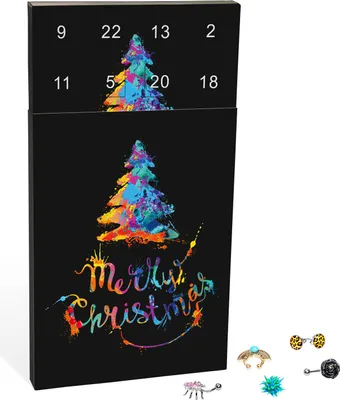 Produktbild von Piercing Adventskalender „Merry Christmas“ mit individuellem Mode-Schmuck für u.a. Ohr, Lippe, Septum oder Bauchnabel, das besondere Geschenk für Männer und Frauen
