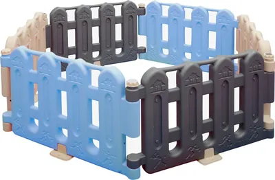 Produktbild von Modularer Zaun für Kinder Frühling grau-blau
