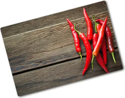 Produktbild von Tulup Glas Herdabdeckplatte - 80x52 cm - Glaskeramikkochfeld-Abdeckung Spritzschutz Glasabdeckplatte - Einteilig - Essen & Getränke - Chilischoten - Rot