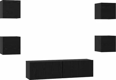 Immagine prodotto di vidaXL Set di mobili TV 6 pezzi in rovere nero con materiale a base di legno