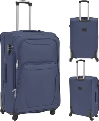 Obrázok produktu pre vidaXL 3-dielna súprava mäkkej batožiny na kolieskach Navy Blue