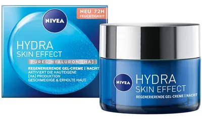 Produktbild von NIVEA Hydra Skin Effect regenerierende Gel Creme Nachtpflege pures Hyaluron 50ml