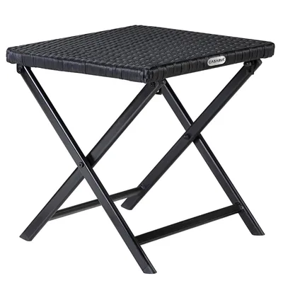 Produktbild von Klapphocker Campinghocker Beistelltisch - Polyrattan - 110 kg - 44 x 40 x 44 cm - Klappbar