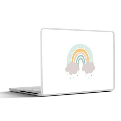 Produktbild von MuchoWow® Laptop Aufkleber Sticker Cover Regenbogen - Wolken - Regen - Kinder - Pastell 40x30 cm - Laptop Dekoration - Selbstklebend