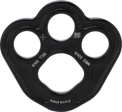 Produktbild von Montageplatte mit 3 Löchern, Aluminium, 50 kN Tragkraft, gleichmäßige Kraftverteilung, Kletterausrüstung für den Außenbereich