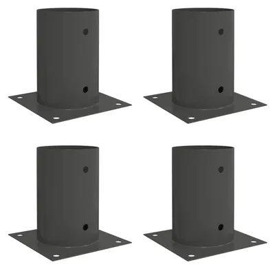 Obrázok produktu pre vidaXL okrúhla zemná kotva, 4 ks, antracitová, 15 x 15 x 15 cm, kov