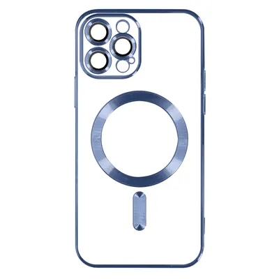 Produktbild von Avizar, MagSafe Silikonhülle mit Kameraschutz und Chromumrandung für Apple iPhone 13 Pro Max, Hellblau