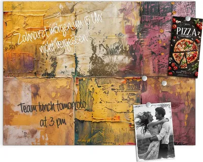 Produktbild von Magnettafel 120x90cm Pinnwand Whiteboard beschreibbar - Kunst Collage Textur