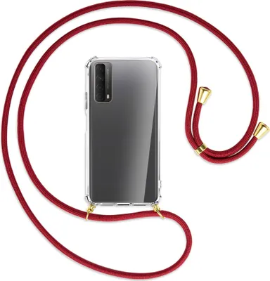 Produktbild von Handykette Backcover-Schutzhülle mit Band (Metall goldfarben) für Huawei P smart 2021 - rosa