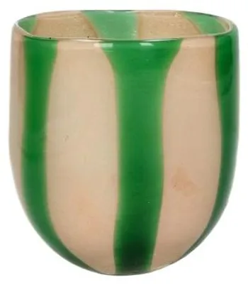 Productafbeelding van Pomax vaas en windlicht van glas, groen, diameter 13 cm, hoogte 14,5 cm