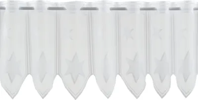 Produktbild von Gardinen Kranzusch Scheibengardine Sterne 30x140 cm H/B Weiß Bistrogardine Vorhang Küche 1er Pack