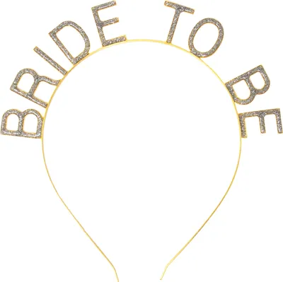 Produktbild von Oblique Unique Haarreif Haarreifen Glitzer Schriftzug Bride to be für Braut JGA Junggesellinnenabschied gold