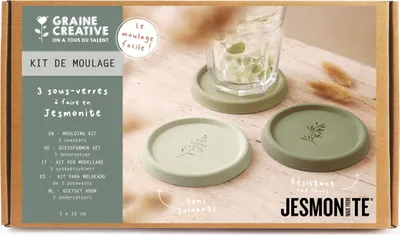 Produktbild von Graine Creative DIY Bastelset Jesmonite Untersetzer Blätter Motiv