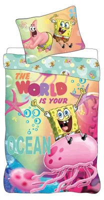 Produktbild von SpongeBob Schwammkopf The World Kinderbettwäsche-Set für Kindergarten
