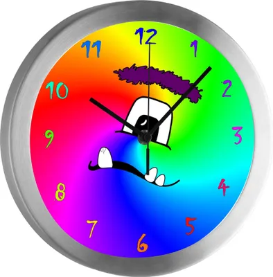 Produktbild von Funkuhr, Kinder Wanduhr, Kinderuhr, Kinderzimmer Monster bunt
