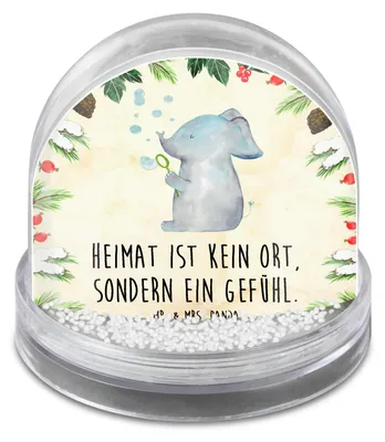 Produktbild von Mr. & Mrs. Panda Schneekugel Weihnachten Elefant Seifenblasen - Naturpapier - Geschenk, Liebe, wohnaccessoire, Liebesbeweis, Heimat, Elefanten, Liebesspruch, schnee kugel