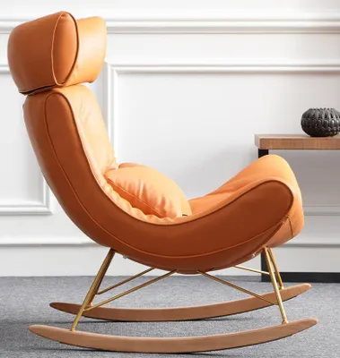 Zdjęcie produktu dla Sofa, fotel, kanapa, obita luksusową sztuczną skórą, jednoosobowa, kolor pomarańczowy