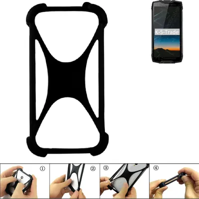 Produktbild von K-S-Trade Handy-Hülle Schutz-Hülle kompatibel mit Blackview BV6800 Pro Silikon Bumper TPU Softcase  Smartphone Stoßschutz, schwarz