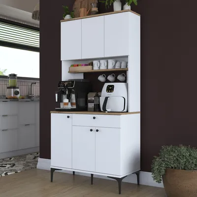 Productafbeelding van Skye Decor, JE196 - 3805, multifunctionele kast, notenhout, 100% melaminecoating, 90,2 x 45 x 184,2 cm