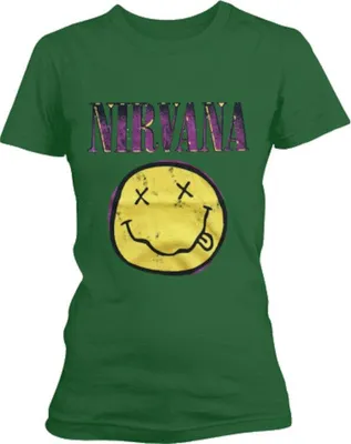 Produktbild von Nirvana Xerox Happy Face Pink Green M Damen T-Shirt