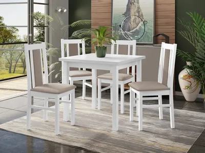 Immagine prodotto di Set da pranzo 4+1 HARDIN 2 - bianco / beige