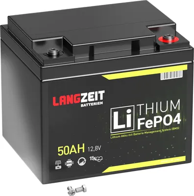 Produktbild von LiFePO4 50Ah 12V LANGZEIT Lithium Batterie Solarbatterie Wohnmobil USV ersetzt 40Ah 45Ah