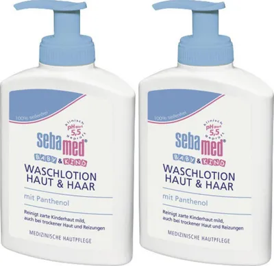 Produktbild von 2 x Sebamed Baby Waschlotion Haut und Haar Körperpflege 200ml