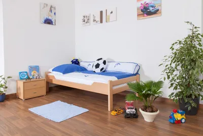 Produktbild von Kinderbett 90 x 190 cm | Massivholz: Buche | Natur Lackiert