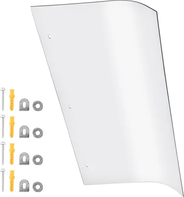 Zdjęcie produktu dla Jayseuw – daszek nad drzwiami wejściowymi, zadaszenie, 40 x 80 cm, przezroczysta płyta z tworzywa sztucznego do garażu, balkonu, okna, domu