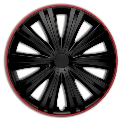 Produktbild von AutoStyle 4er Set Radzierblenden Giga R 15-Zoll Schwarz/Rot