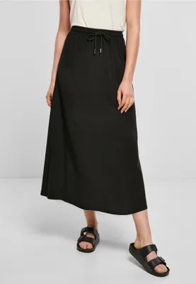 Produktbild von Urban Classics Langer Rock Damen Ladie Viscose Midi Skirt schwarz XL
