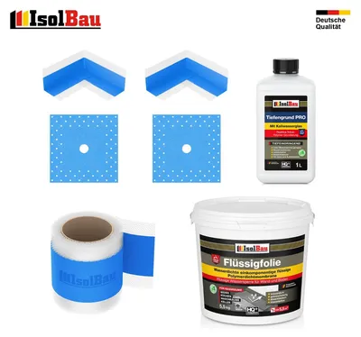 Dichtset Dusche Flüssigfolie 5,5 kg Abdichtset Bad Dichtband Duschelement Set