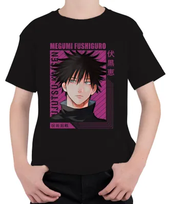 Obrázok produktu pre Megumi Fushiguro Jujutsu Kaisen – darček pre fanúšikov anime, manga, retro, uni detské tričko, čierne, veľkosť 140